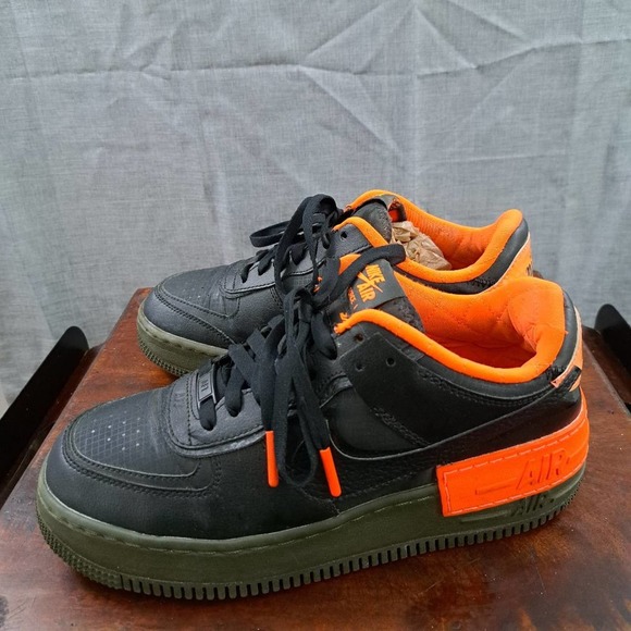 nike af1 shadow se black orange